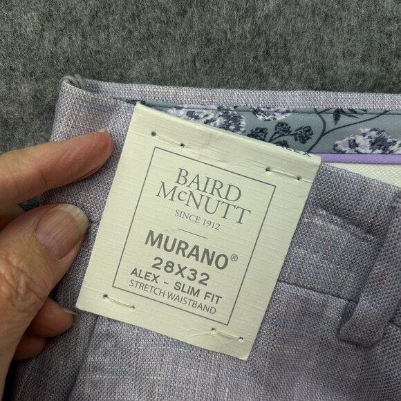 Murano Baird McNutt Alex Linen Blend Slim Fit Pants Men's Size 28 X 32 Lavender - Picture 4 of 12